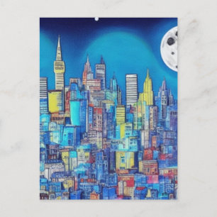 city at night A.I. work just for you. Postcard