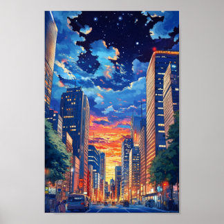 city at night poster
