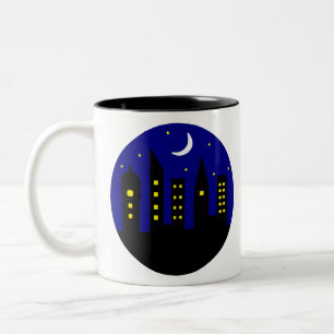 city at night Two-Tone coffee mug