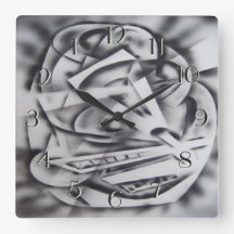 City at Rest Backward Clock Black and White