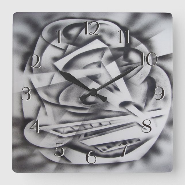 City at Rest Backward Clock Black and White (Front)