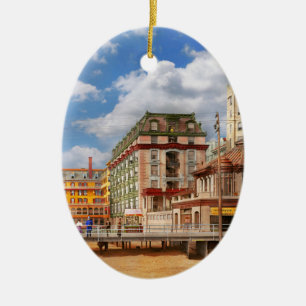 City - Atlantic City, NJ - The Dennis Hotel 1908 Ceramic Ornament