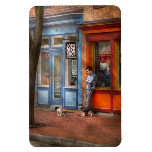 City - Baltimore, MD - Waiting by Joe's bike shop Magnet