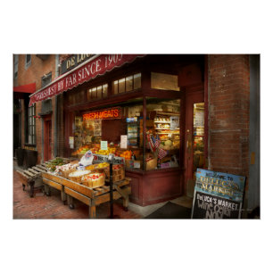 City - Boston Ma - Fresh meats and Fruit Poster