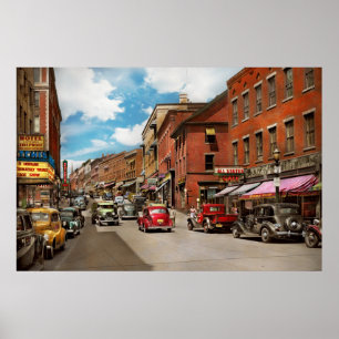 City - Brattleboro VT - No parking on Main St 1941 Poster