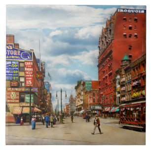 City - Buffalo NY - Signs of the Times 1900 Ceramic Tile