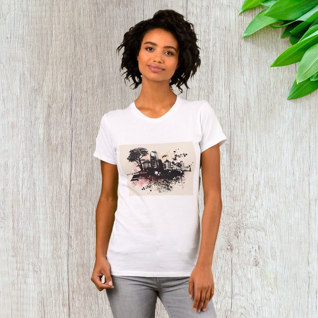 City Buildings Drawing Womens T-Shirt (Creator Uploaded)