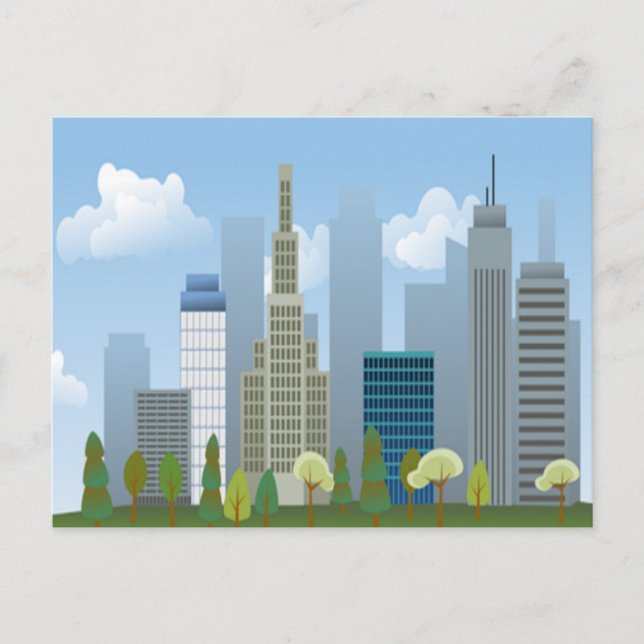 City buildings postcard (Front)