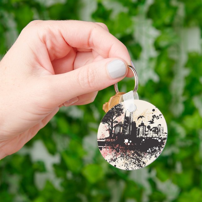 City Buildings Urban Drawing Keychain (Creator Uploaded)