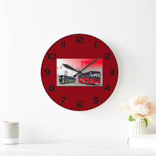 City Buses Large Clock