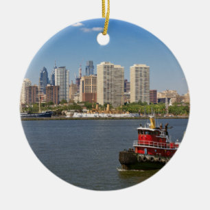 City - Camden, NJ - The city of Philadelphia Ceramic Tree Decoration