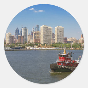 City - Camden, NJ - The city of Philadelphia Classic Round Sticker