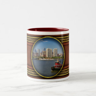 City - Camden, NJ - The city of Philadelphia Two-Tone Coffee Mug