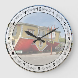City - Canada - The upsidedown house Large Clock