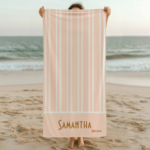 City Chic Pale Orange Striped Bachelorette Beach Towel