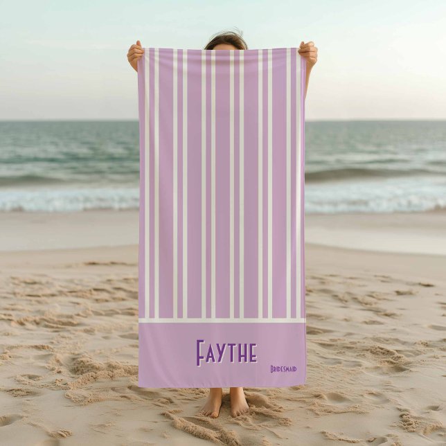 City Chic Purple Striped Bridesmaids Beach Towel (Creator Uploaded)