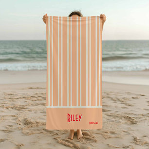 City Chic Tropical Mango Striped Bridesmaids Beach Towel