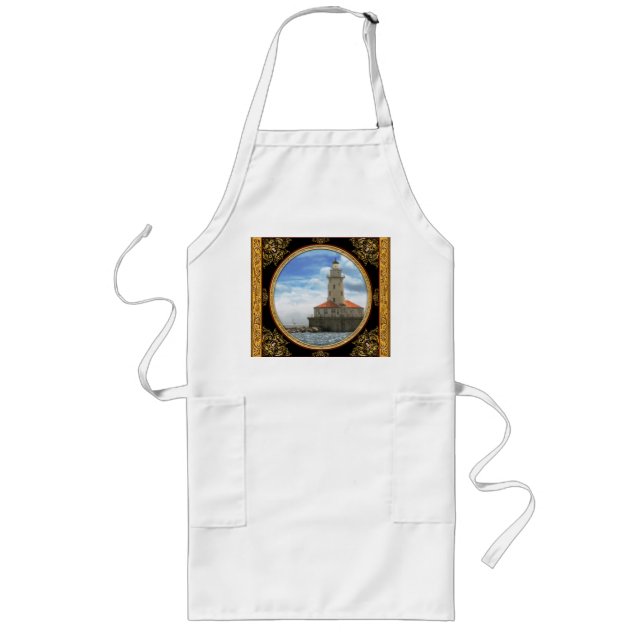 City - Chicago IL - Chicago harbour lighthouse Long Apron (Front)