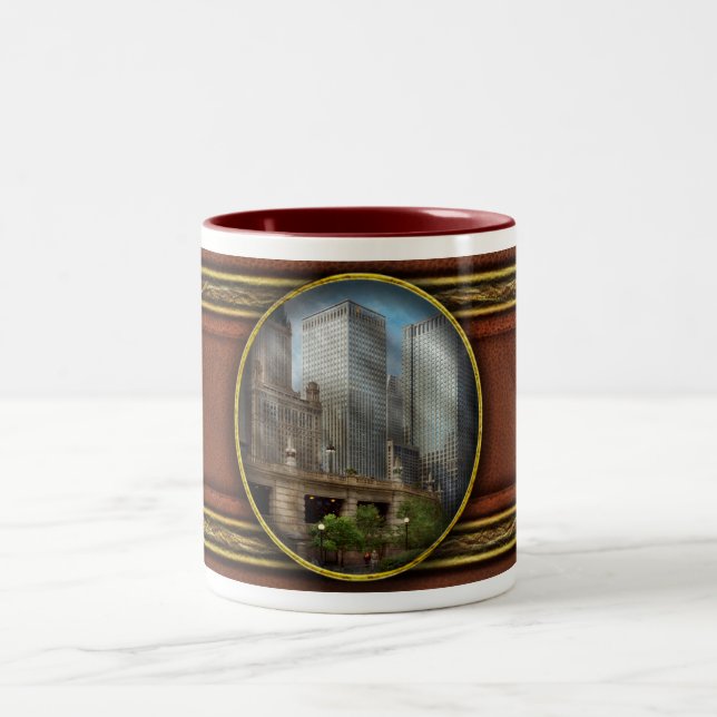 City - Chicago IL - Continuing a Legacy Two-Tone Coffee Mug (Center)