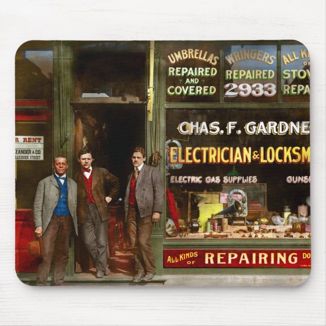 City - Chicago, IL - Everything repaired 1899 Mouse Pad (Front)