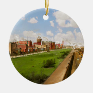 City - Chicago IL -  Grant Park 1901 Ceramic Ornament