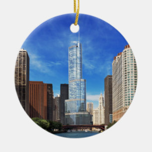City - Chicago IL - Trump Tower Ceramic Tree Decoration