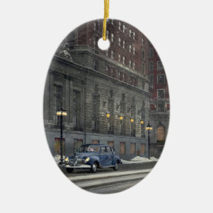 City - Chicago, IL - Wintertime in Chicago 1942 Ceramic Ornament