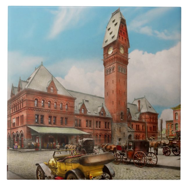 City - Chicago Ill - Dearborn Station 1910 Tile (Front)