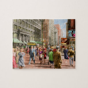 City - Chicago - Shopping Crowds 1940 Jigsaw Puzzle