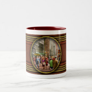 City - Chicago - Shopping Crowds 1940 Two-Tone Coffee Mug