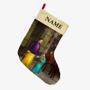 City - Chinatown - Visiting the commomers 1896-06 Large Christmas Stocking
