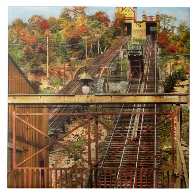 City - Cincinnati OH - Price Hill Incline 1906 Ceramic Tile (Front)