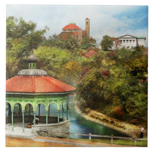 City Cincinnati OH - The Spring House Gazebo 1910 Ceramic Tile
