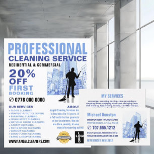City Cleaner Silhouette, Cleaning Service Business Card