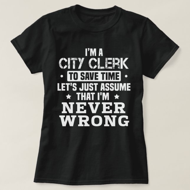 City Clerk T-Shirt (Design Front)