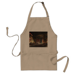 City - Dallas TX - Elm street at night 1941 Standard Apron