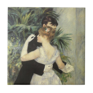 City Dance by Pierre Renoir, Vintage Fine Art Ceramic Tile
