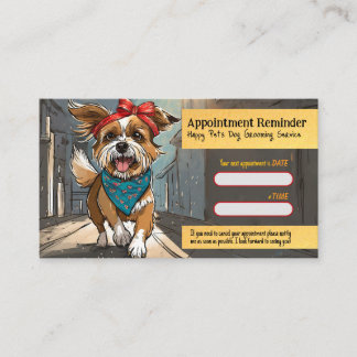 City Dog Artsy Grooming Appointment Reminder Card