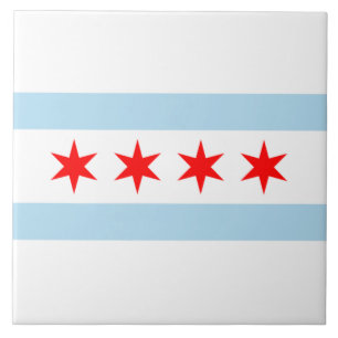 City Flag of Chicago (Illinois) Ceramic Tile