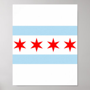 City Flag of Chicago (Illinois) Poster