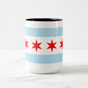 City Flag of Chicago (Illinois) Two-Tone Coffee Mug