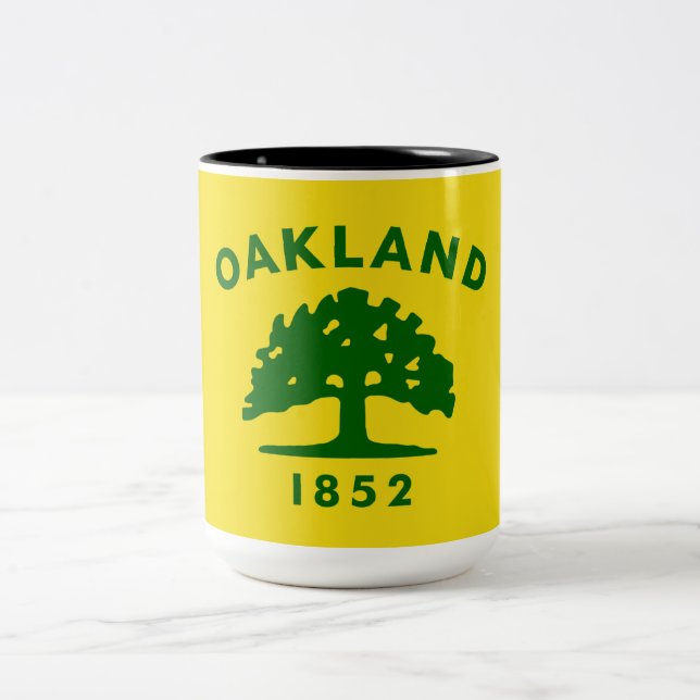 City Flag of Oakland (California) Two-Tone Coffee Mug (Center)