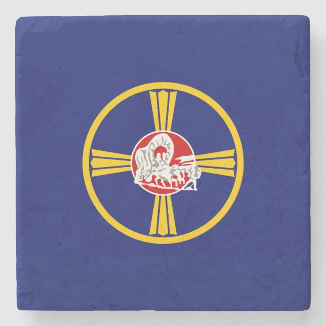 City Flag of Omaha (Nebraska) Stone Coaster (Front)