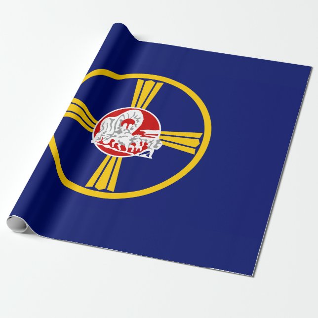 City Flag of Omaha (Nebraska) Wrapping Paper (Unrolled)