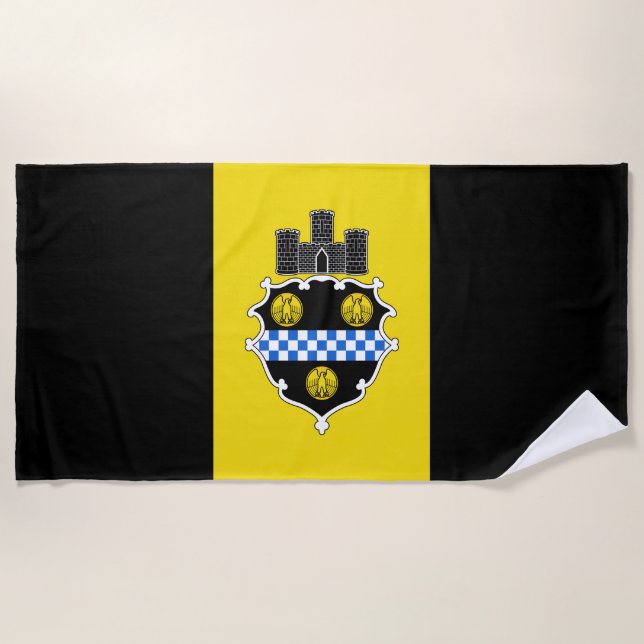 City Flag of Pittsburgh (Pennsylvania) Beach Towel (Front)