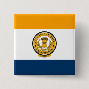 City Flag of San José (California) 15 Cm Square Badge
