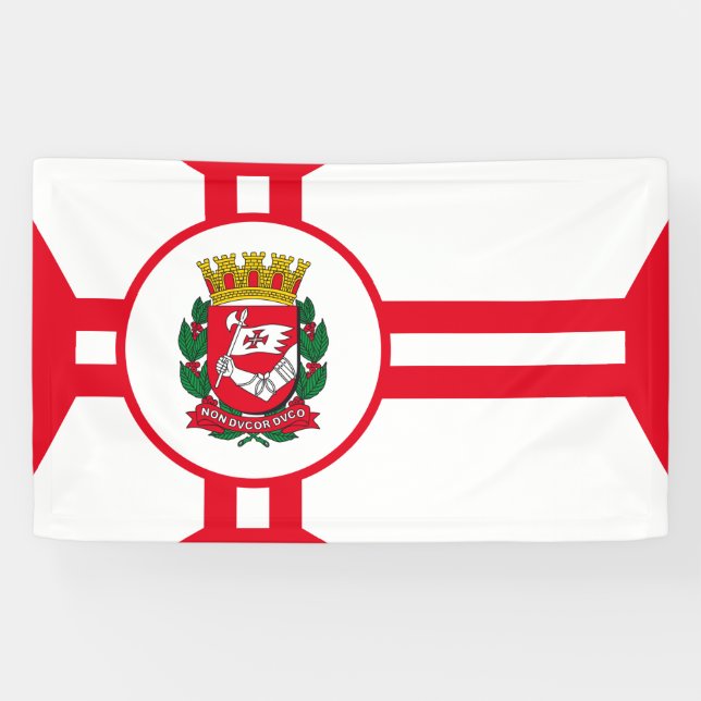 City Flag of São Paulo Banner (Horizontal)