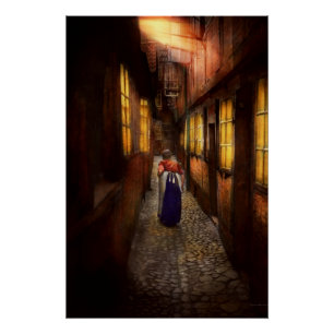City - Germany - Alley - A long hard life 1904 Poster