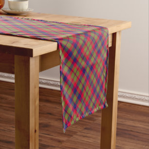 City Glasgow Tartain Plaid Green Red Blue Short Table Runner