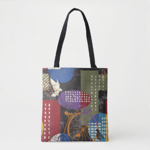 City grunge abstract, seamless vintage pattern. tote bag